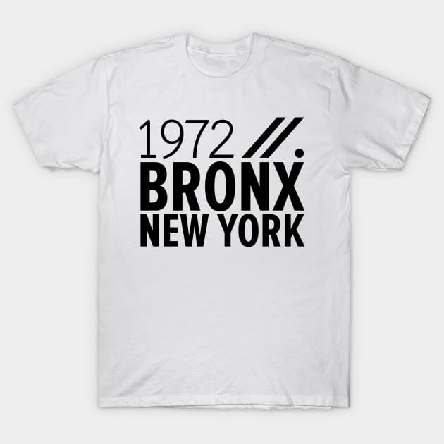 Bronx NY Birth Year Collection - Represent Your Roots 1972 in Style T-Shirt by Boogosh